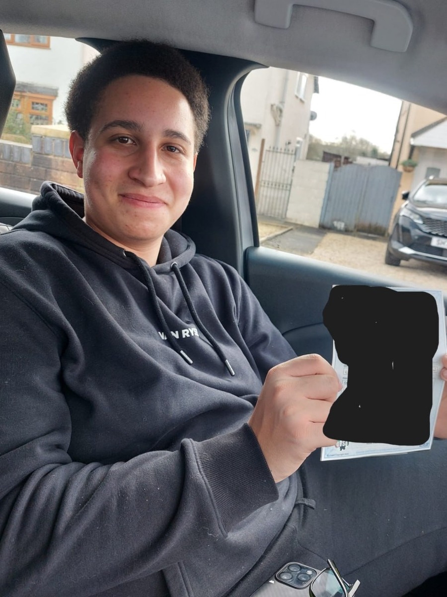 Learner celebrating a recent practical-test pass